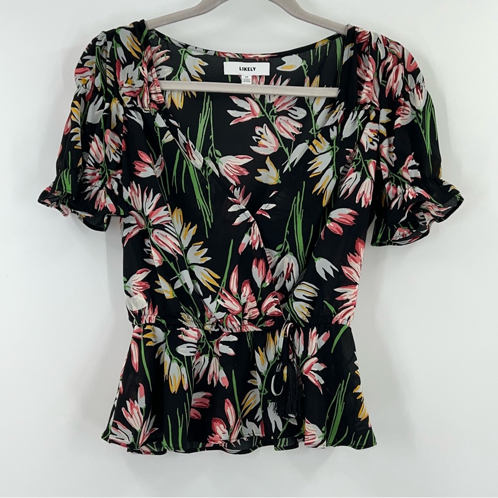 Likely Archer Black Floral Top size XS - Picture 3 of 8